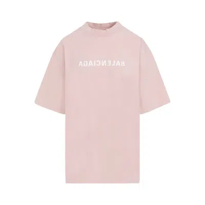 Balenciaga Light Pink Medium Fit Cotton T-shirt