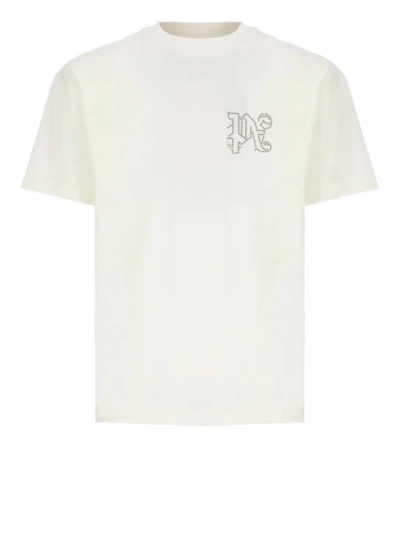 Palm Angels Monogram Stud Classic T-shirt In White