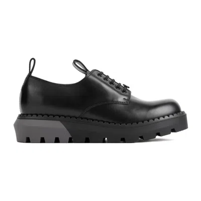 Gucci Interlocking G Logo-plaque Leather Shoes In Black