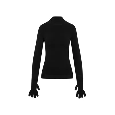 Balenciaga Black Gloves Polyamide Sweater