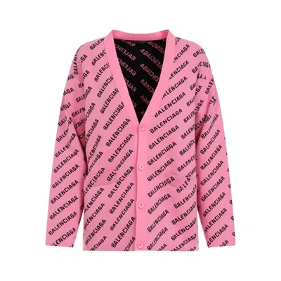 Balenciaga Pink Cotton All-over Cardigan