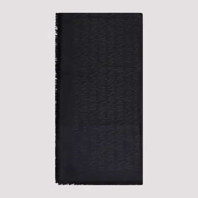 Saint Laurent Silk Scarf In Black