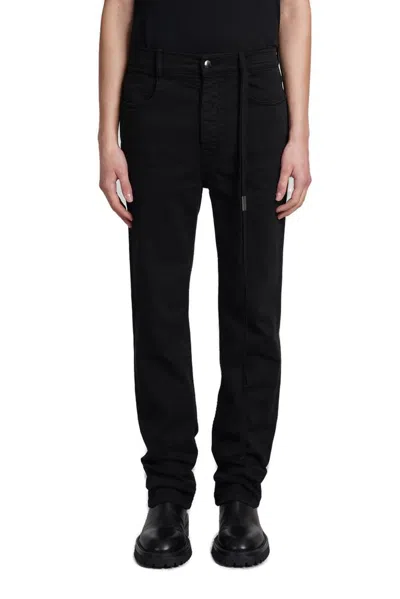 Ann Demeulemeester Straight-leg Cotton Trousers In Black