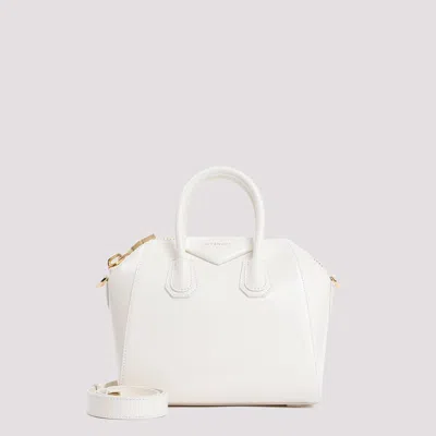 Givenchy Mini Antigona Bag In Ivory Leather In White