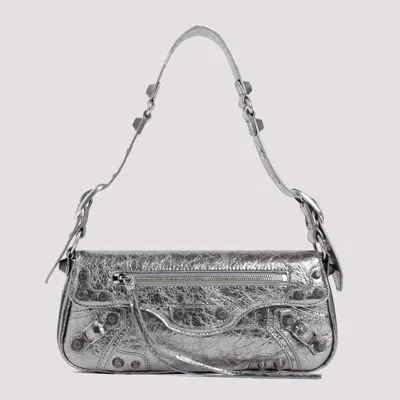 Balenciaga Silver Lamb Leather Le Cagole Sling S Bag In Metallic