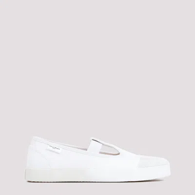 Maison Margiela White On The Deck Tabi White Cotton Sneakers