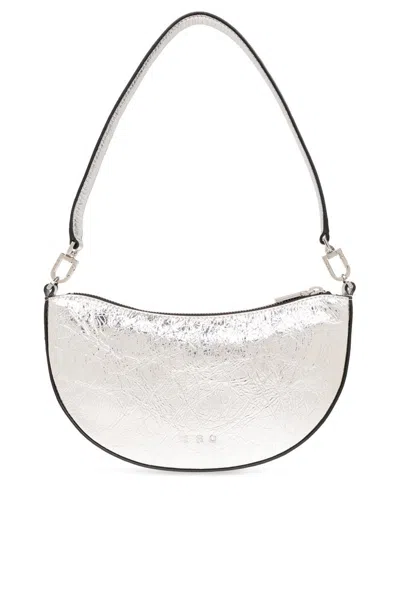 Iro Arc Baby Leather Shoulder Bag In Silver