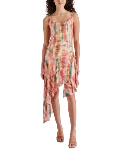 Steve Madden Calla Shibori Print Asymmetric Hem Dress In Multi