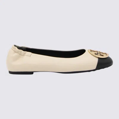 Tory Burch Flat Shoes In New Cream/black/gold