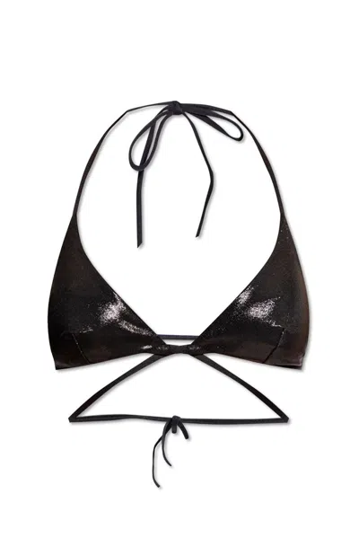 Dsquared2 Metallic Halterneck Bikini Top In Black