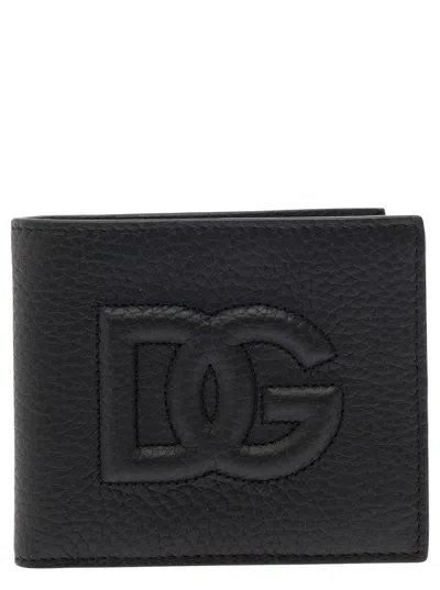 Dolce & Gabbana Black Bifold Wallet With Quilted Leather In Leather Man