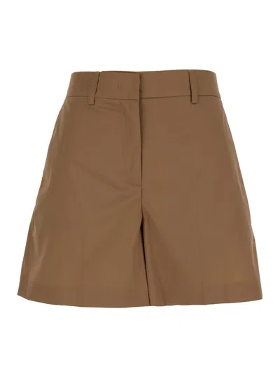 Plain Shorts Cotton In Beige