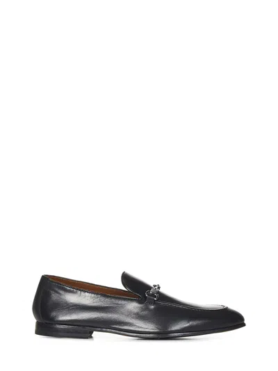 Doucal's Almond-toe Leather Loafers In Black