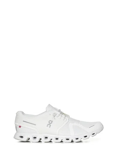 On Men's Cloud 5 Running Shoes In White/white