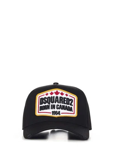 Dsquared2 Black Cotton Gabardine Baseball Hat