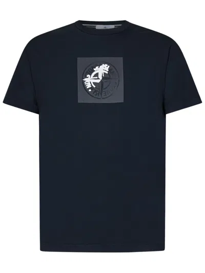 Stone Island Compass Cotton T-shirt In Blue