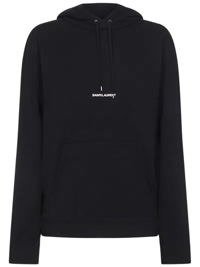Saint Laurent Logo Sweatshirt In Black