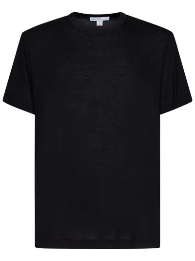 James Perse Blue Cotton T-shirt In Black