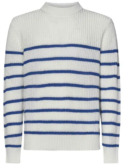 Malo Sweater In Bianco/thira
