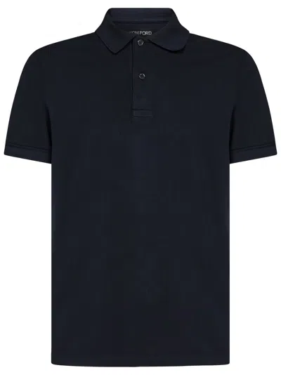 Tom Ford Tennis Cotton Polo Shirt In Blue