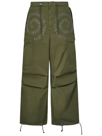 Bluemarble Studded Spirals Cargo Pant In Khaki/sage/olive