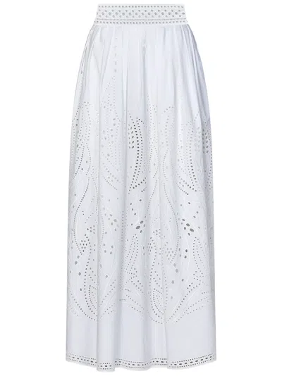 Alberta Ferretti Long Skirt In White
