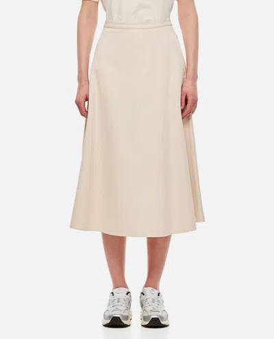 Moncler White A-line Midi Skirt