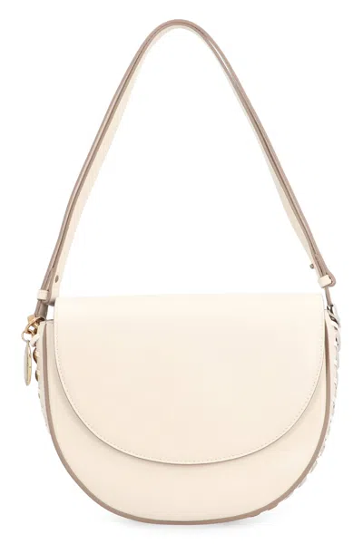 Stella Mccartney Frayme Chain-link Shoulder Bag In Pure White