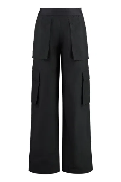 Alexander Wang Wide-leg Cotton Cargo Trousers In Black