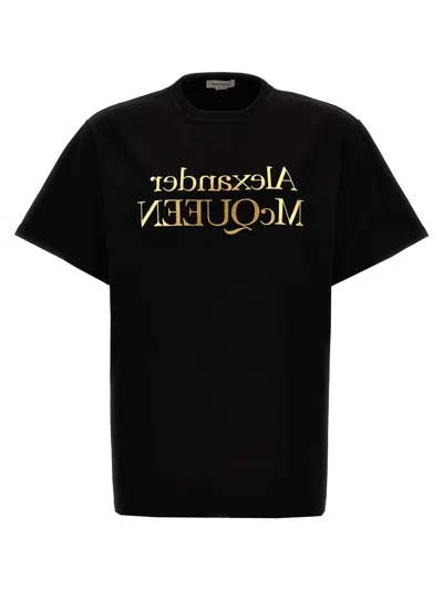 Alexander Mcqueen Logo Print T-shirt In Black