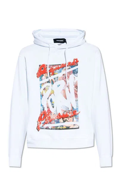 Dsquared2 Rocco Cool Cotton Hoodie In White