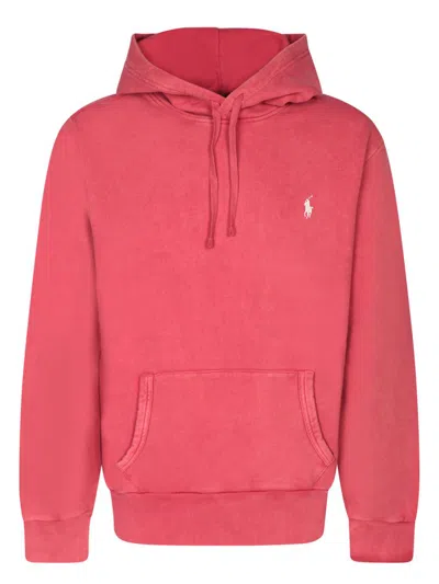 Polo Ralph Lauren Pony Embroidered Drawstring Hoodie In Red