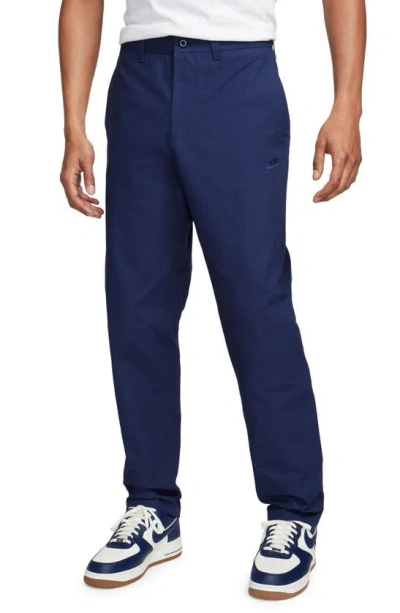Nike Club Flat Front Straight Leg Chinos In Blue