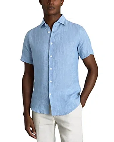 Reiss Holiday - Sky Blue Slim Fit Linen Button-through Shirt, S