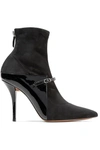 GIVENCHY NEW FEMININE PATENT-LEATHER AND STRETCH-SUEDE SOCK BOOTS