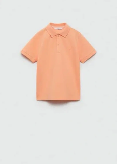 Mango Kids' 100% Cotton Polo Shirt Pastel Orange