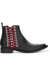 ALEXANDER MCQUEEN EMBELLISHED LEATHER CHELSEA BOOTS