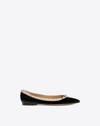 Valentino Leather Ballet Flats Rockstud Embellishment In Black