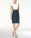 CALVIN KLEIN COLORBLOCKED SHEATH DRESS