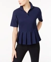 LACOSTE COTTON PLEATED POLO TOP