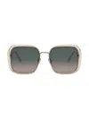 Dior Women's Fil S1u 58mm Square Sunglasses In Rose Gold Green Gradient