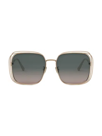 Dior Women's Fil S1u 58mm Square Sunglasses In Rose Gold Green Gradient