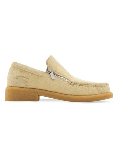 Burberry Men's Chance Textured Suede Loafers In Wool