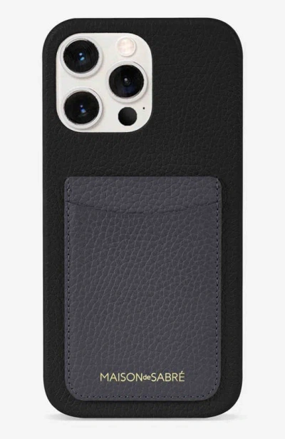 Maison De Sabre Card Phone Case (iphone 12 Pro) In Graphite Caviar