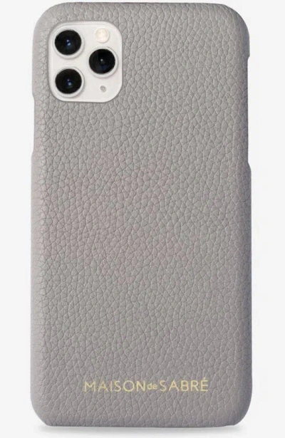 Maison De Sabre Leather Phone Case (iphone 11 Pro Max) In Mercury Grey