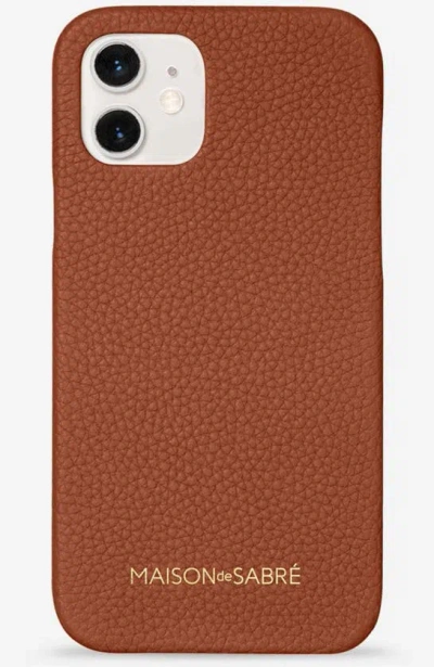 Maison De Sabre Leather Phone Case (iphone 12) In Walnut Brown