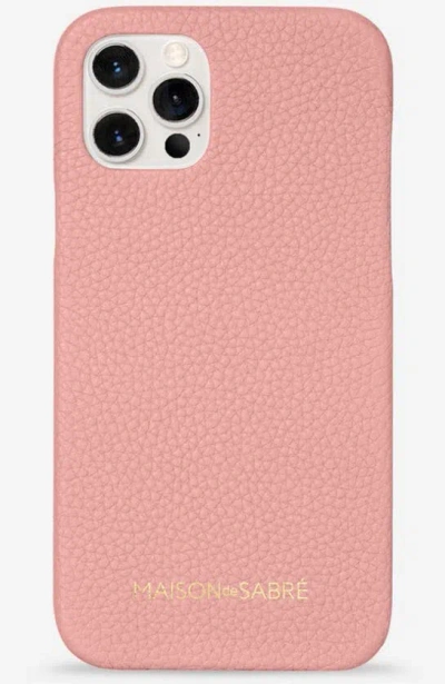 Maison De Sabre Leather Case Iphone 12 Pro In Pink Lily