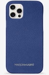 Maison De Sabre Leather Case Iphone 12 Pro In Lapis Blue
