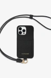 Maison De Sabre Sling Phone Case Iphone 15 Pro Max In Black Caviar