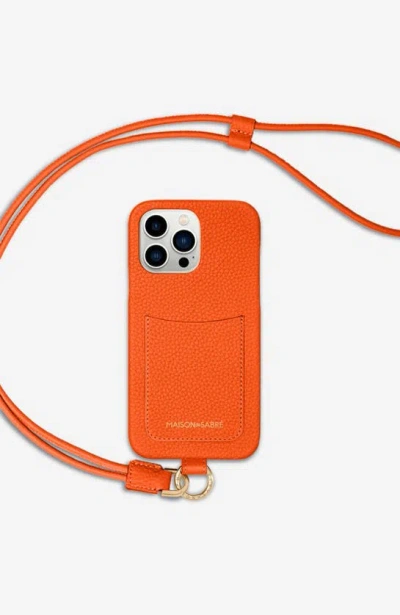 Maison De Sabre Sling Case Iphone 13 Pro In Manhattan Orange